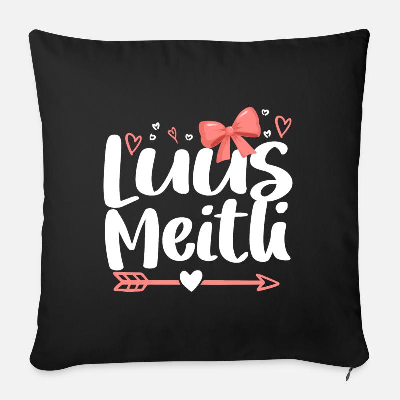 Luus Meitli Lausmensch - Sofakissen mit Füllung 45 x 45 cm - Schwarz