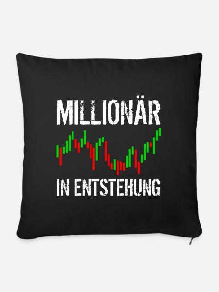 Millionär in Entstehung - Sofakissen mit Füllung 45 x 45 cm - Schwarz