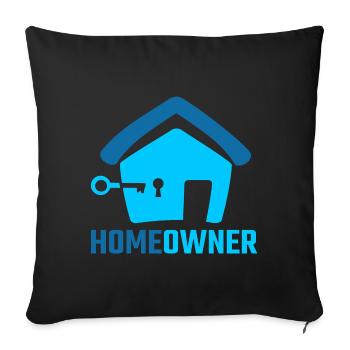 Fiers propriétaires niveau famille complète - Coussin et housse de 45 x 45 cm - noir - Devant
