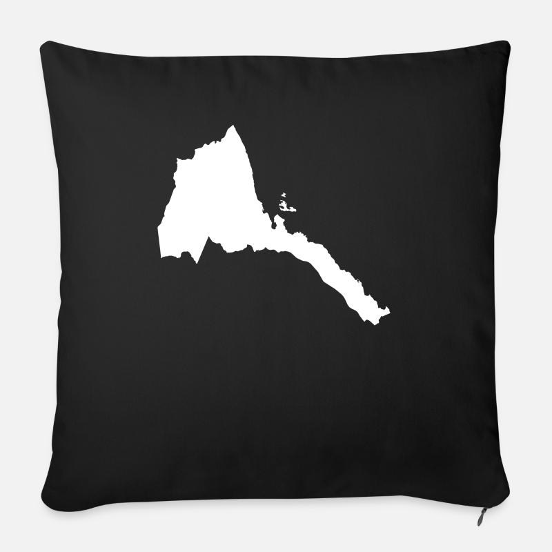 Eritrea Original Gift Idea - Sofa pillow with filling 45cm x 45cm - black