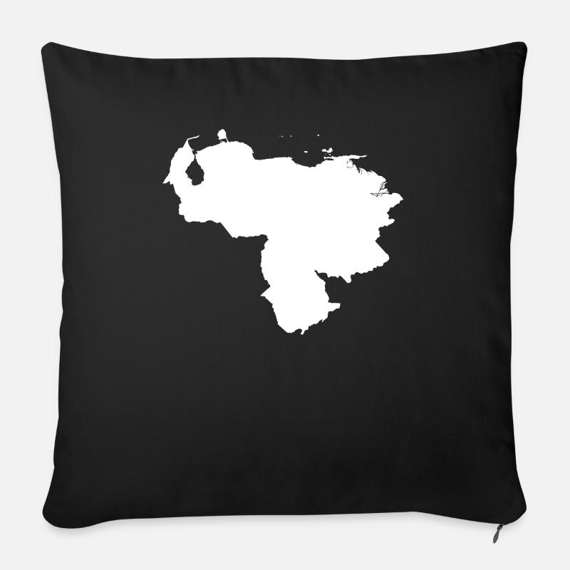 Idée cadeau originale Venezuela - Coussin et housse de 45 x 45 cm - noir
