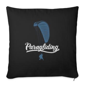 Paragliding Gleitschirm - Sofakissen mit Füllung 45 x 45 cm - Schwarz - Vorne