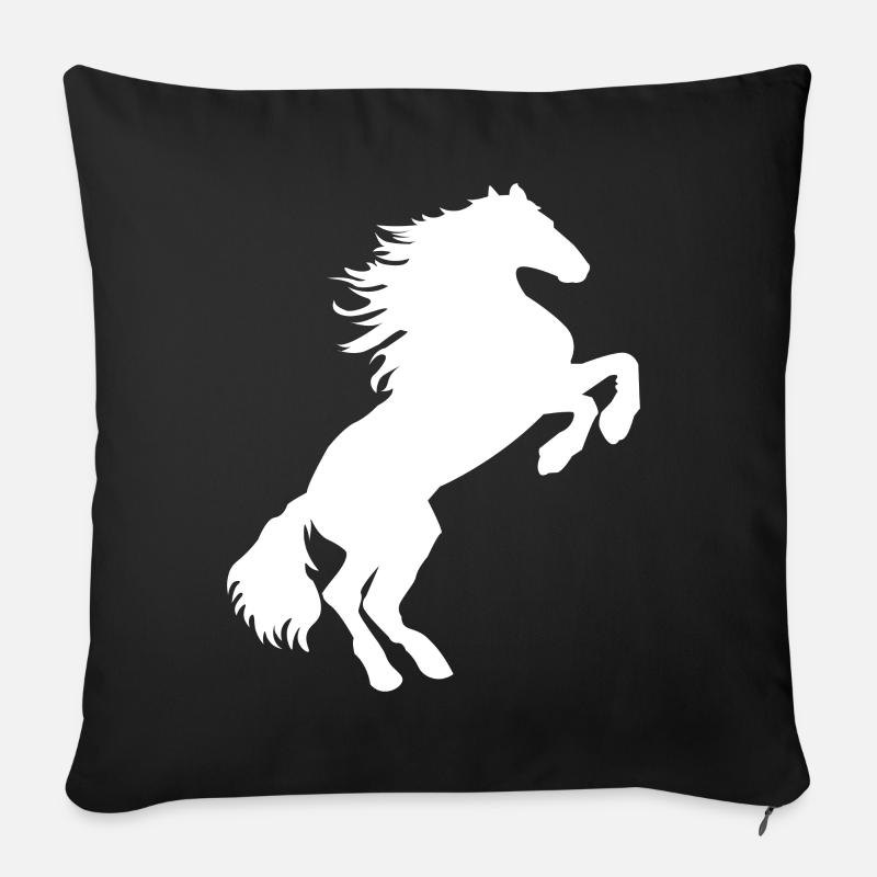 Cheval blanc moisi - Chevaux T shirt & sweat à capuche - Coussin et housse de 45 x 45 cm - noir