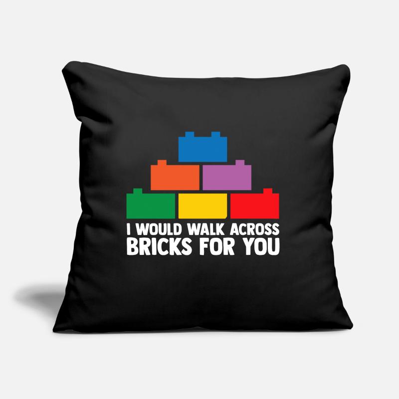 Constructeur de briques Bâtiment en briques Maître constructeur Coussin et housse de 45 x 45 cm