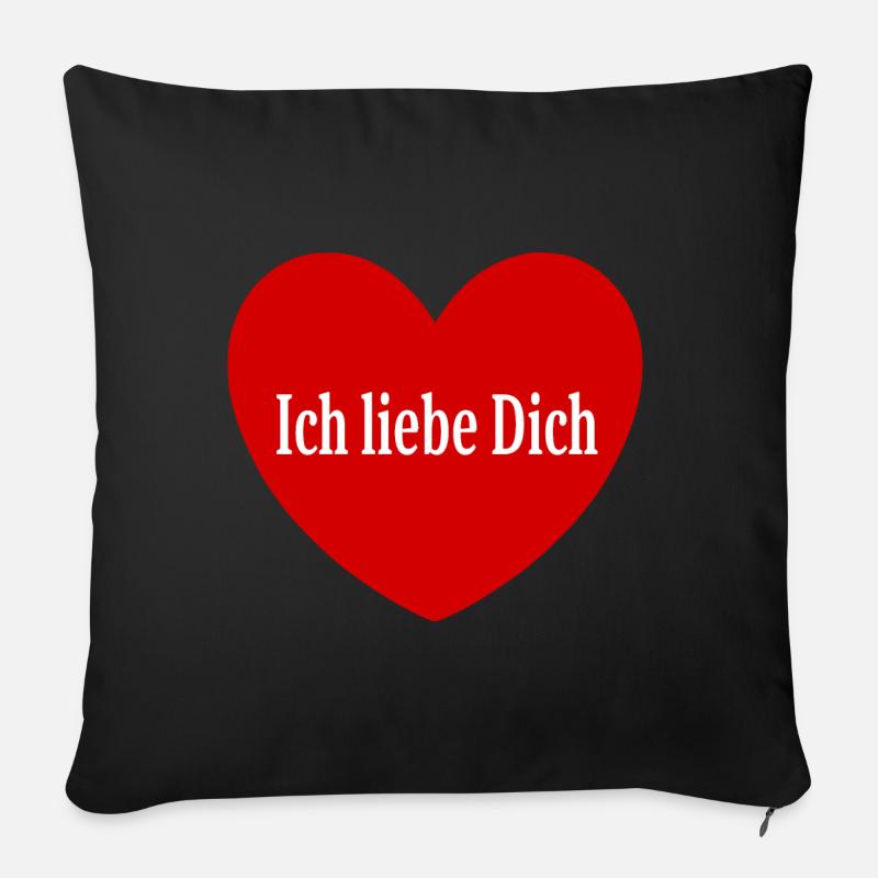 Valentinstag Geschenk Valentinstag - Sofakissen mit Füllung 45 x 45 cm - Schwarz