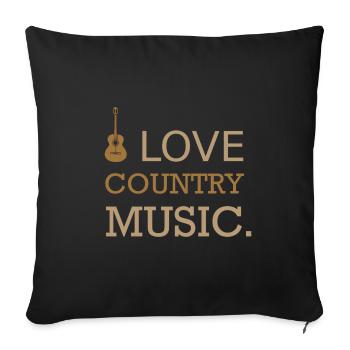 I Love Country Music - Sofakissen mit Füllung 45 x 45 cm - Schwarz - Vorne