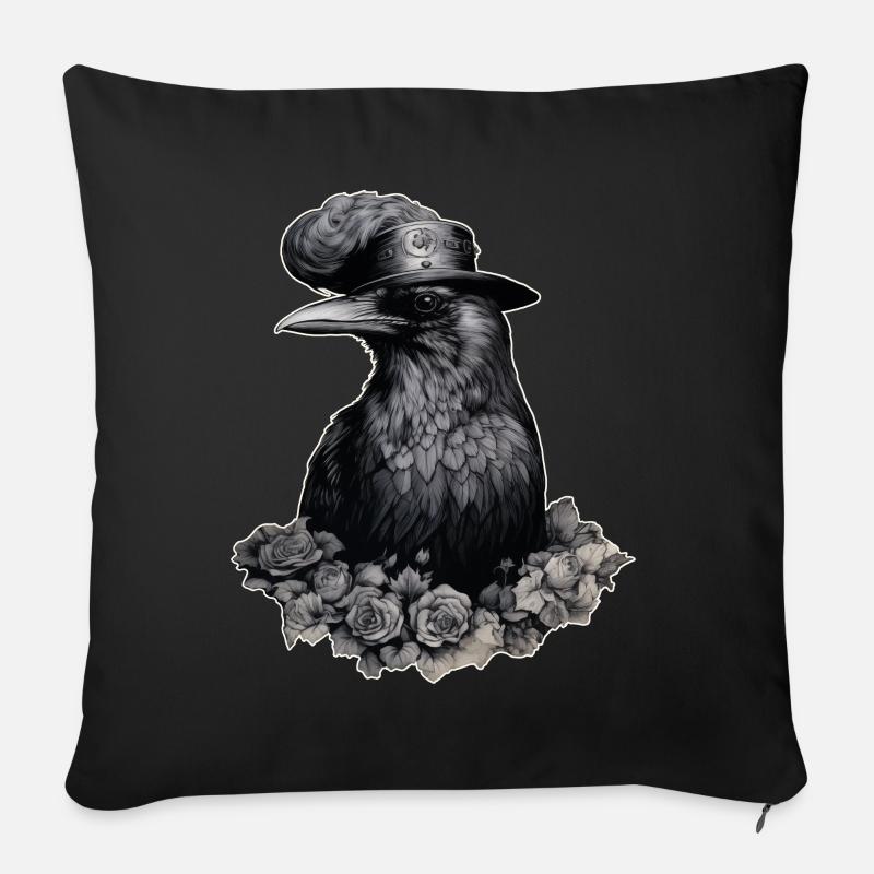 Steampunk Rabe - Sofakissen mit Füllung 45 x 45 cm - Schwarz