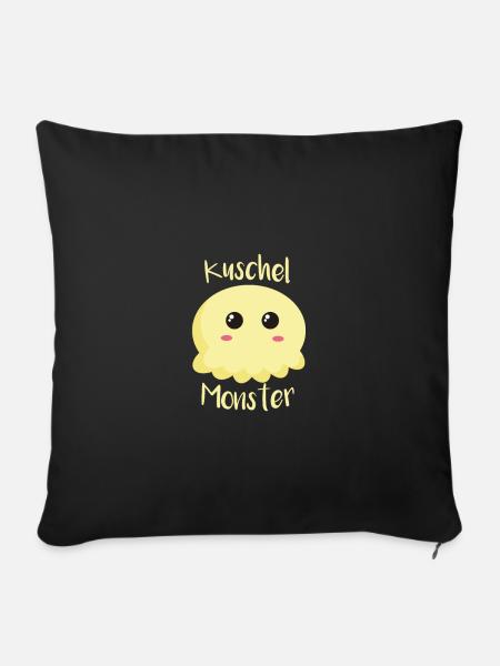 Kuschel Monster - Sofakissen mit Füllung 45 x 45 cm - Schwarz