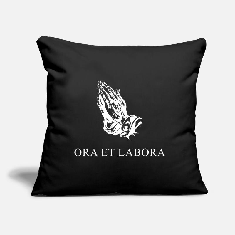 pray and work Latin white Sofa pillow with filling 45cm x 45cm