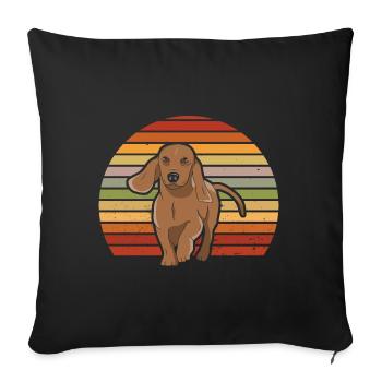 Dackel Hundehalter Hundeliebhaber Geschenkidee - Sofakissen mit Füllung 45 x 45 cm - Schwarz - Vorne