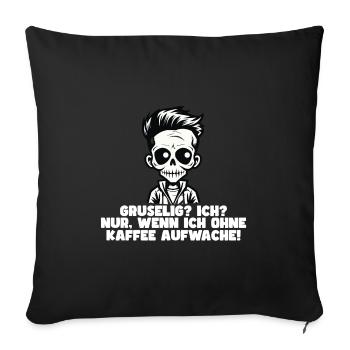 Kaffee Morgenmuffel Mitarbeiter Spruch Fun Tshirt - Sofakissen mit Füllung 45 x 45 cm - Schwarz - Vorne
