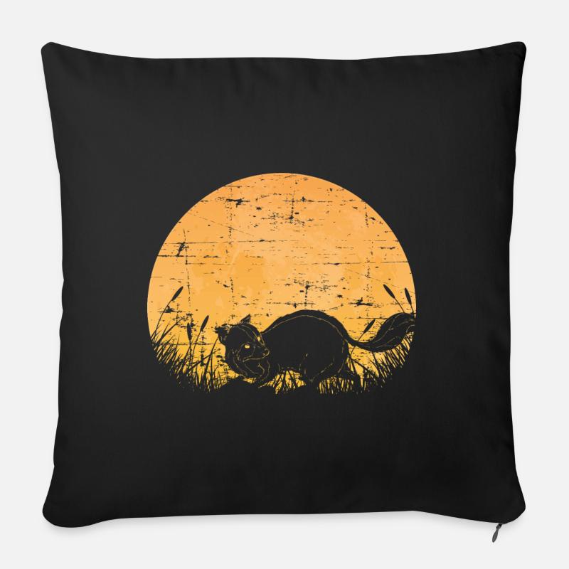 Ratons laveurs cadeau raton laveur - Coussin et housse de 45 x 45 cm - noir