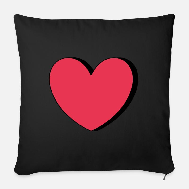 Valentinstag Rotes Herz, Valentinstag - Sofakissen mit Füllung 45 x 45 cm - Schwarz