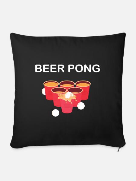 Beer Pong - Sofakissen mit Füllung 45 x 45 cm - Schwarz