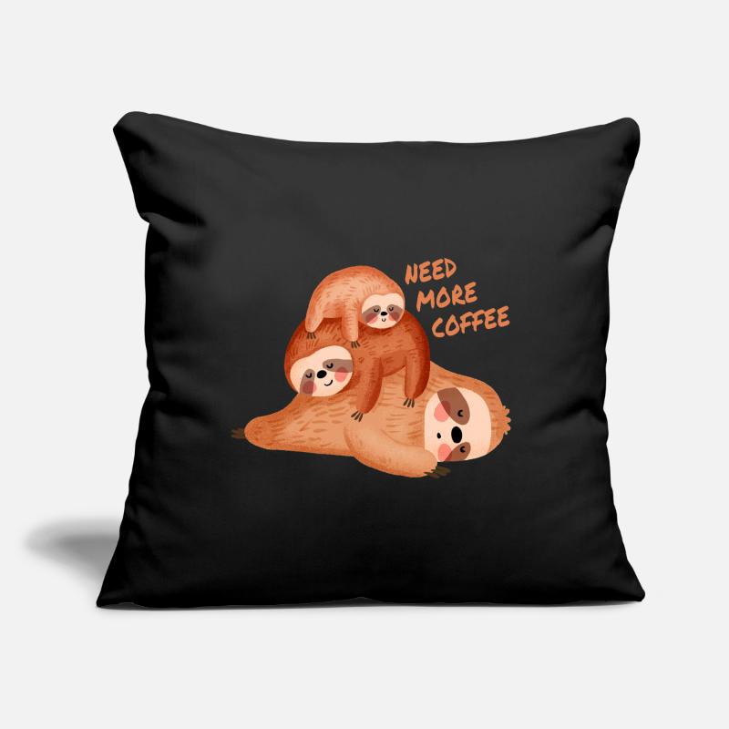 Feeling slothee need more coffee Sofa pillow with filling 45cm x 45cm