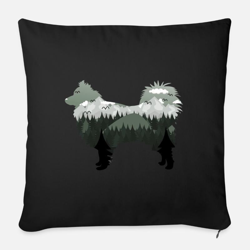 Australie Shepherd silhouette paysage - Coussin et housse de 45 x 45 cm - noir