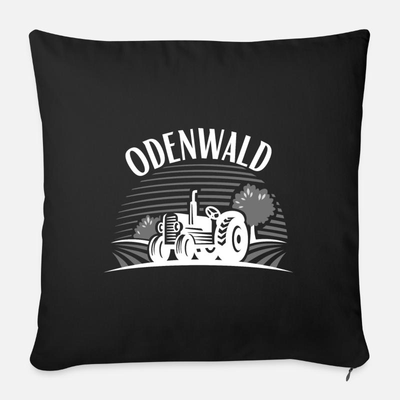 Traktor im Odenwald weiß - Sofakissen mit Füllung 45 x 45 cm - Schwarz