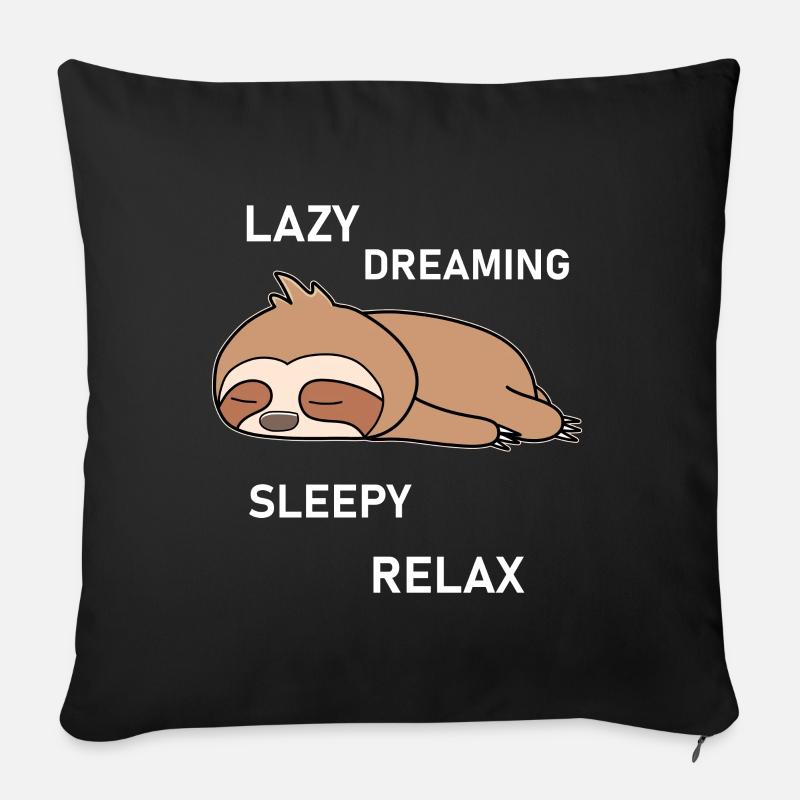 Drôle de paresseux sommeil passaueur - Coussin et housse de 45 x 45 cm - noir