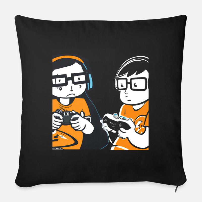 Gaming Nerds Streber - Sofakissen mit Füllung 45 x 45 cm - Schwarz
