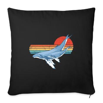 Buckelwale - Sofakissen mit Füllung 45 x 45 cm - Schwarz - Vorne