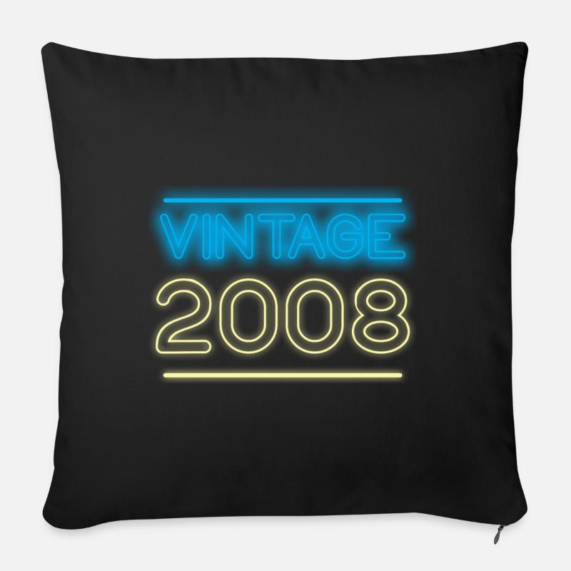 13 Jahre alt 2008 Geburtstag Geschenkidee - Sofakissen mit Füllung 45 x 45 cm - Schwarz