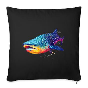 Walhai - Sofakissen mit Füllung 45 x 45 cm - Schwarz - Vorne