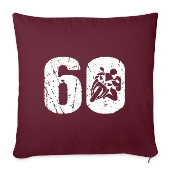 Motorcycle 60 Motorcyclist Moto - Sofa pillow with filling 45cm x 45cm - burgundy - Front