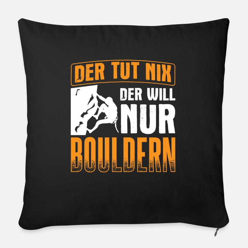 Boulderer Klettern Bouldern - Sofakissen mit Füllung 45 x 45 cm - Schwarz
