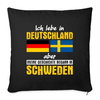 Schweden Skandinavien - Sofakissen mit Füllung 45 x 45 cm - Schwarz - Vorne