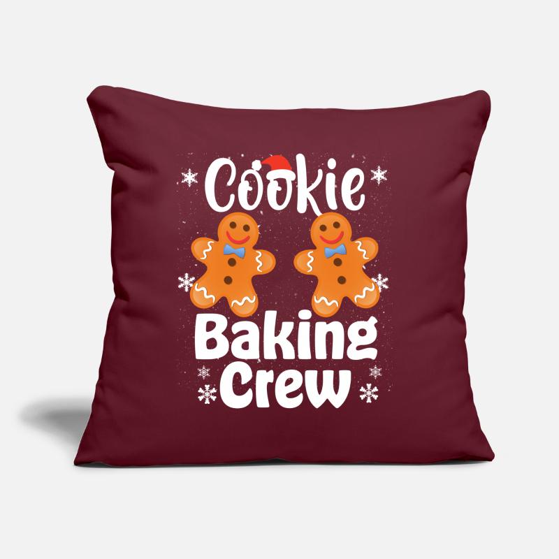 Équipe de cuisson de biscuits de Noël Coussin et housse de 45 x 45 cm