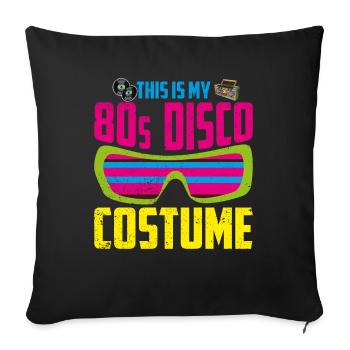 80s - Sofa pillow with filling 45cm x 45cm - black - Front