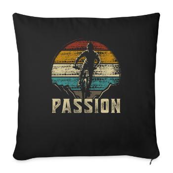 Fahrrad MTB Mountain Bike Mountainbiker - Sofakissen mit Füllung 45 x 45 cm - Schwarz - Vorne