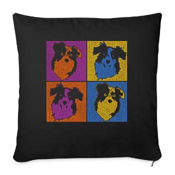 Aussie Dog Gift Pop Art Berger Australien - Coussin et housse de 45 x 45 cm - noir - Devant