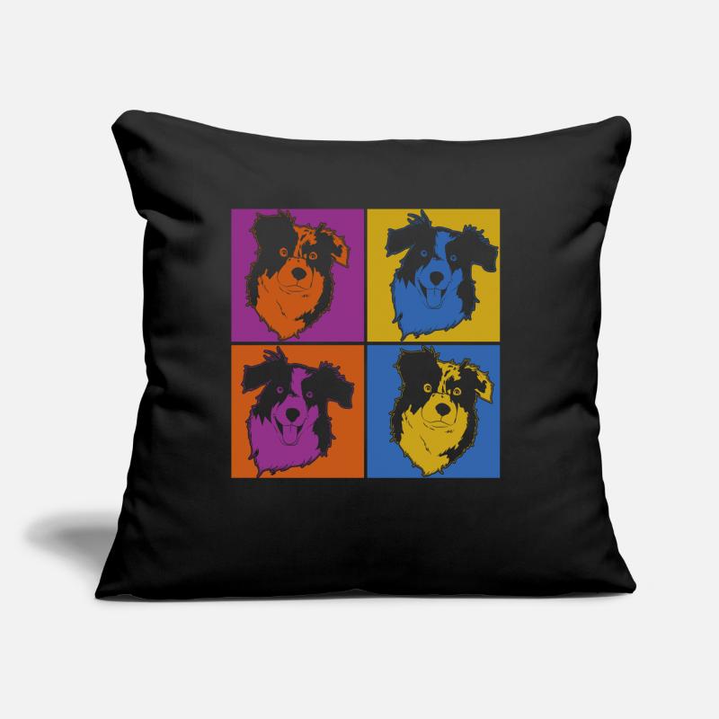 Pop Art Hund Geschenk Aussie Australian Shepherd Sofakissen mit Füllung 45 x 45 cm