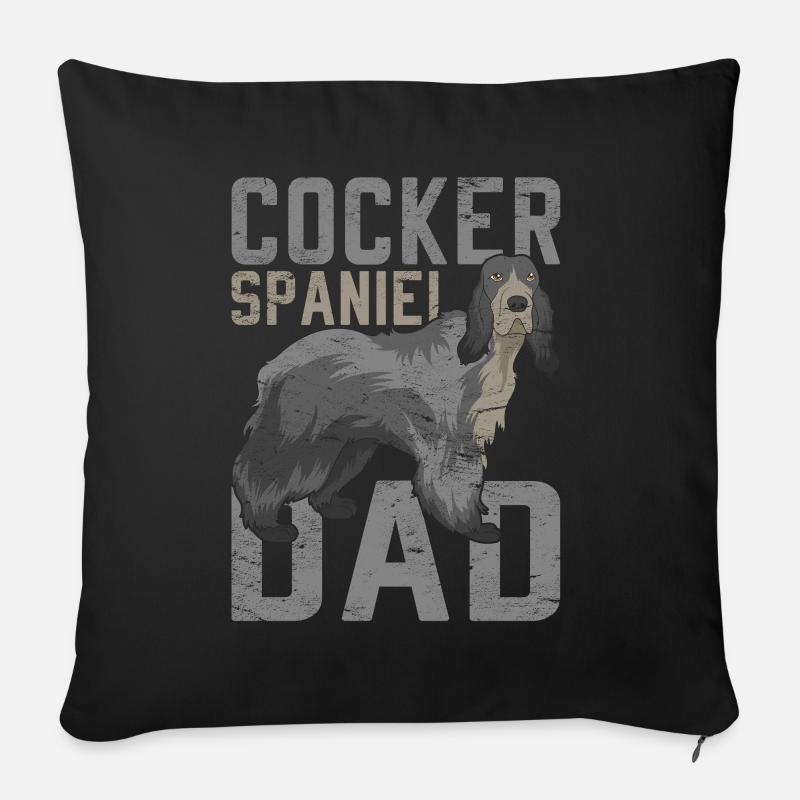 Cocker Spaniel Papa Hunde Geschenk Cocker Spaniel - Sofakissen mit Füllung 45 x 45 cm - Schwarz