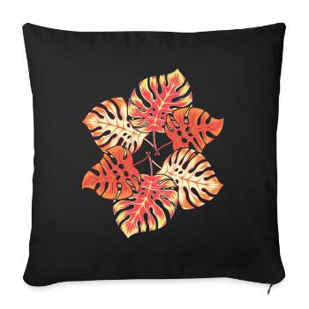 Tropical Monstera Deliciosa feuilles Monstera - Coussin et housse de 45 x 45 cm - noir - Devant