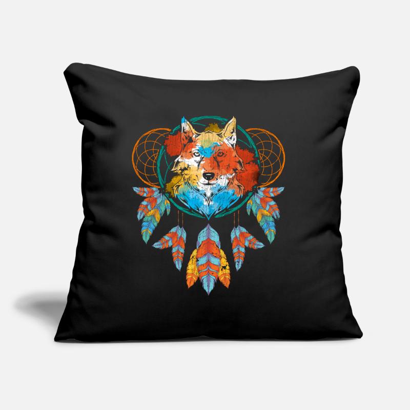 Traumfänger Wolf Sofakissen mit Füllung 45 x 45 cm