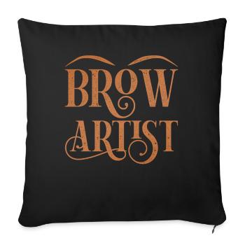 Make Up Artist Gift Beauty Brow Artist - Sofa pillow with filling 45cm x 45cm - black - Front