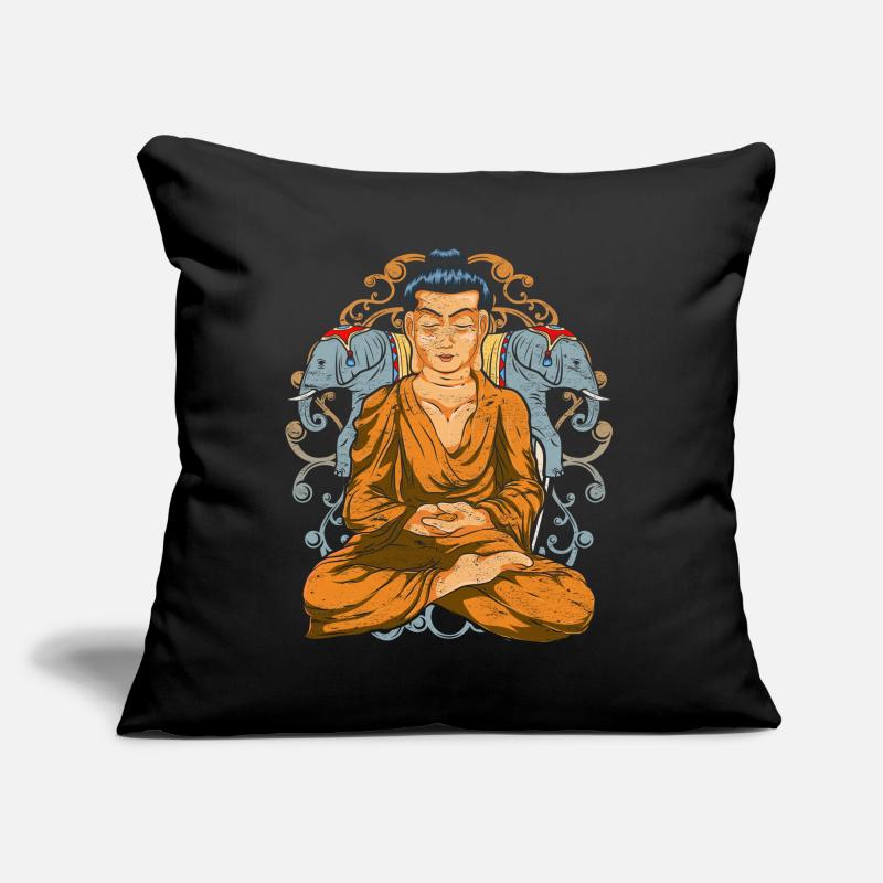 Inde Éléphant Bouddhiste Idée Cadeau Bouddha Coussin et housse de 45 x 45 cm