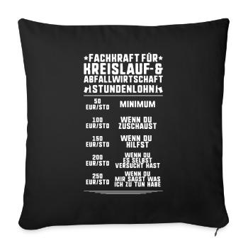 Fachkraft für Kreislauf- und Abfallwirtschaft - Sofakissen mit Füllung 45 x 45 cm - Schwarz - Vorne