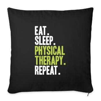 Physiotherapy Physiotherapist Physical Therapist - Sofa pillow with filling 45cm x 45cm - black - Front