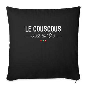 Le Couscous, c'est la Vie ! - Coussin et housse de 45 x 45 cm - noir - Devant