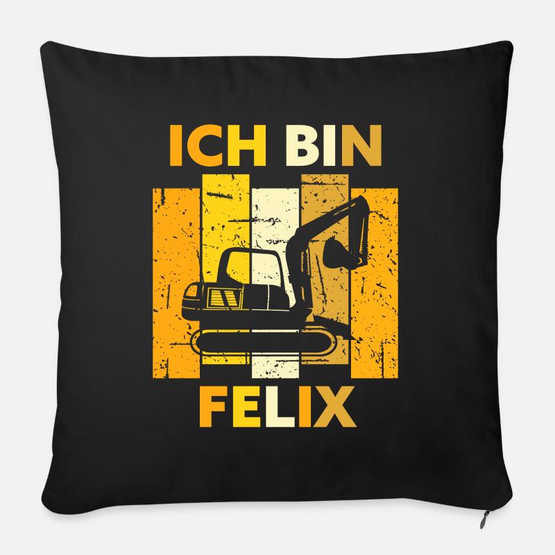 Felix Geschenk Name Namensschild Geburtstag - Sofakissen mit Füllung 45 x 45 cm - Schwarz