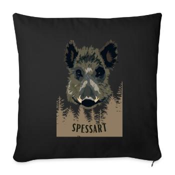 Spessart Wildschwein - Sofakissen mit Füllung 45 x 45 cm - Schwarz - Vorne