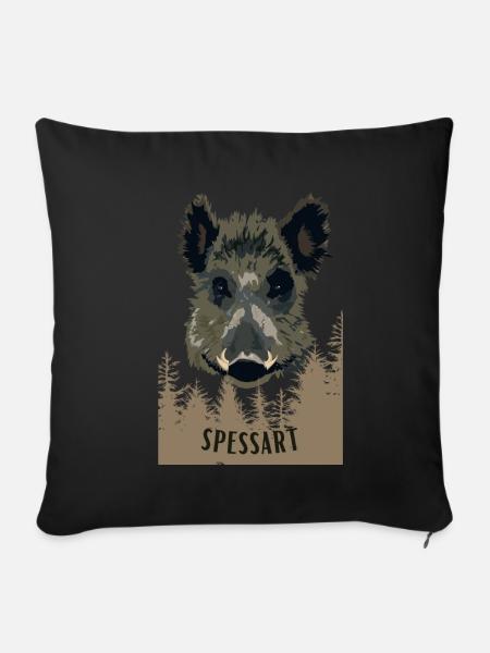 Spessart Wildschwein - Sofakissen mit Füllung 45 x 45 cm - Schwarz