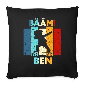 Ben Geschenk Name Vorname Geburtstag - Sofakissen mit Füllung 45 x 45 cm - Schwarz - Vorne