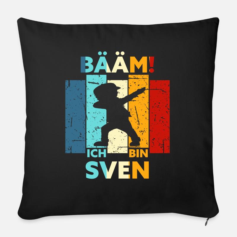 Sven Geschenk Name Vorname Geburtstag - Sofakissen mit Füllung 45 x 45 cm - Schwarz