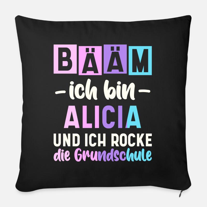 Name Alicia Geschenk Grundschule - Sofakissen mit Füllung 45 x 45 cm - Schwarz
