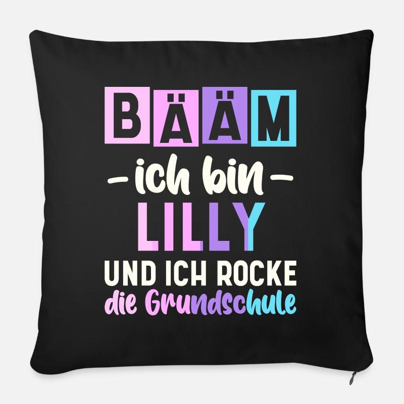 Name Lilly Geschenk Grundschule - Sofakissen mit Füllung 45 x 45 cm - Schwarz