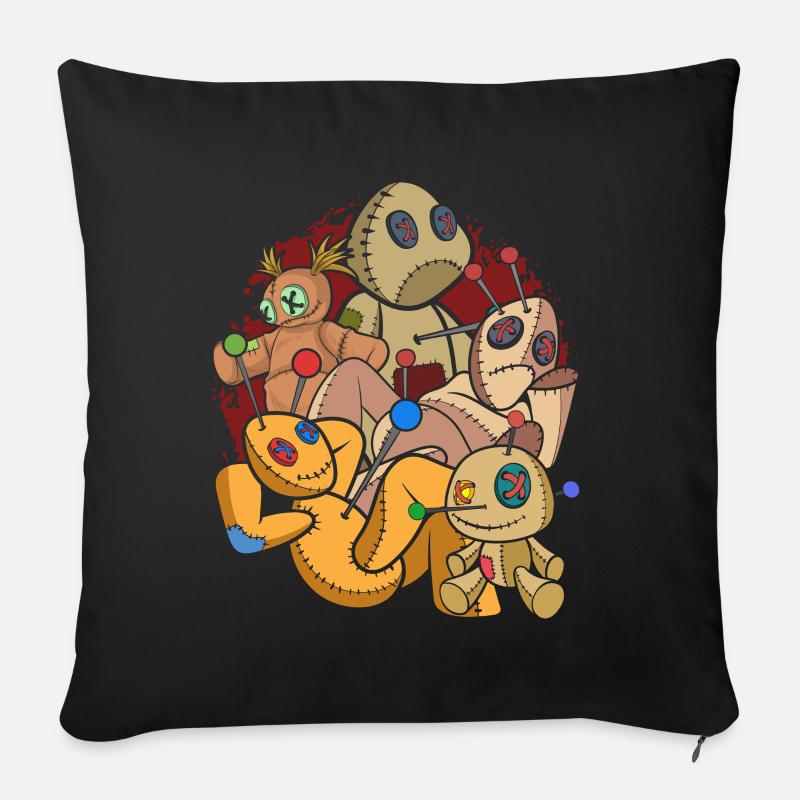 Voodoo Zauber Geschenk Wicca Hexe Voodoo Puppe - Sofakissen mit Füllung 45 x 45 cm - Schwarz